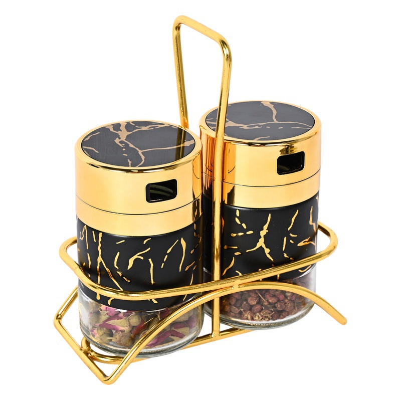 Caja de condimento de cocina transfronteriza moderna simple condimento tarro Rosa hogar Luz lujo condimento tarro traje combinación al por mayor