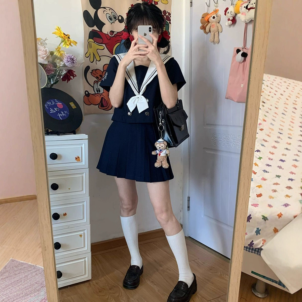Оригинальный подлинный JK униформа юбка базовый костюм для моряков полный набор японской школы стиль летняя школьная форма костюм с длинными рукавами