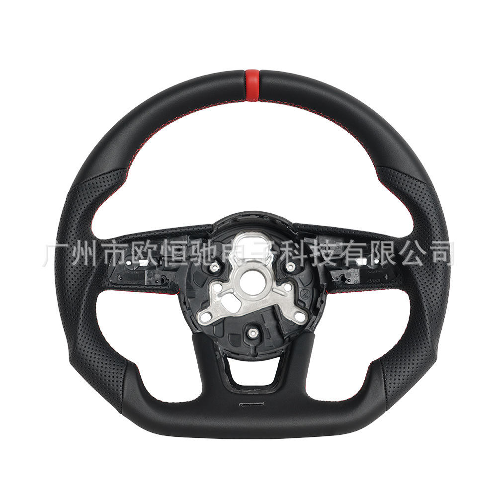 Cross-border hot sale is suitable for Audi RS 17 full leather red positioning line full leather car steering wheel assembly