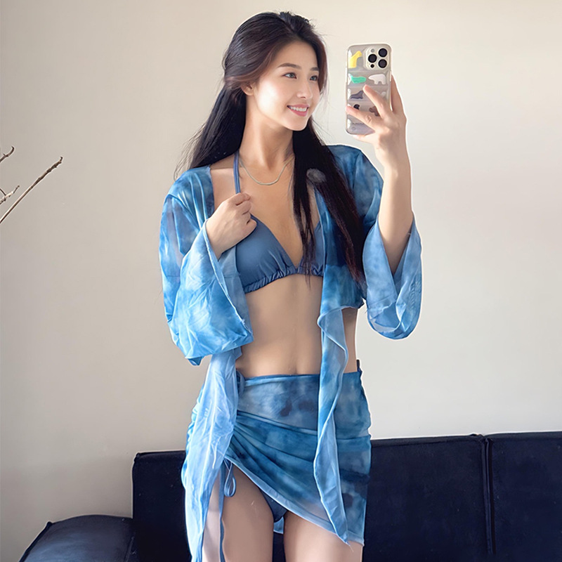 Traje de baño dividido protector solar de manga larga ligero personalizado para mujer Bikini Beach Water Park Advanced Swimming logo impreso