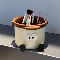 デスクトップ化粧ブラシ収納ボックスかわいい高颜値多機能雑物髪飾り口紅整理筒大容量ペンホルダー