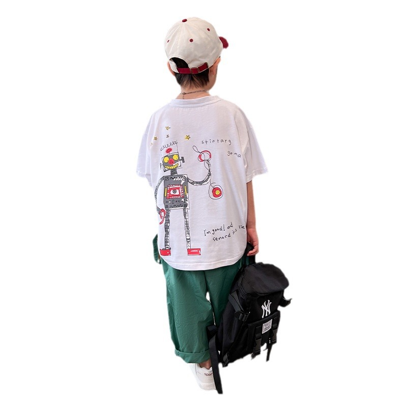 Boy's Summer Cartoon Printed Short-sleeved Two-piece Set For Kids_voghion.com