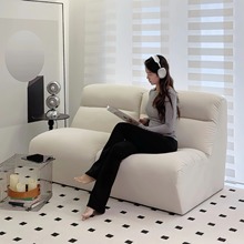 现代极简沙发侘寂风小户型客厅卧室酒店会所休闲布艺温馨奶油沙发