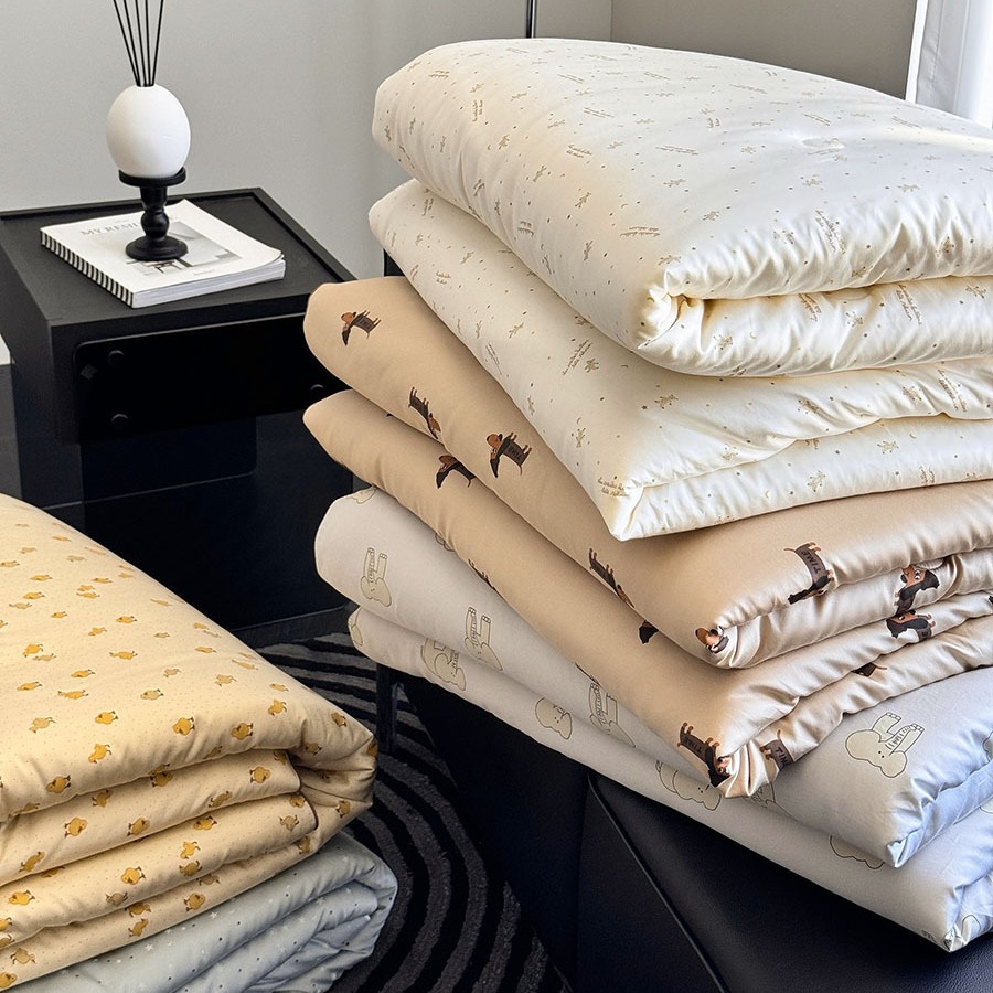 South Korea Big Goose Ya Cotton Tencel Soybean Spring and Autumn Quilt Machine Washable Single/Double One Quilt Tencel Cotton Cover Quilt