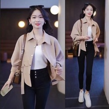 宽松显瘦上衣厚款外套春秋小众衬衫长袖女时尚减龄日系灯芯绒