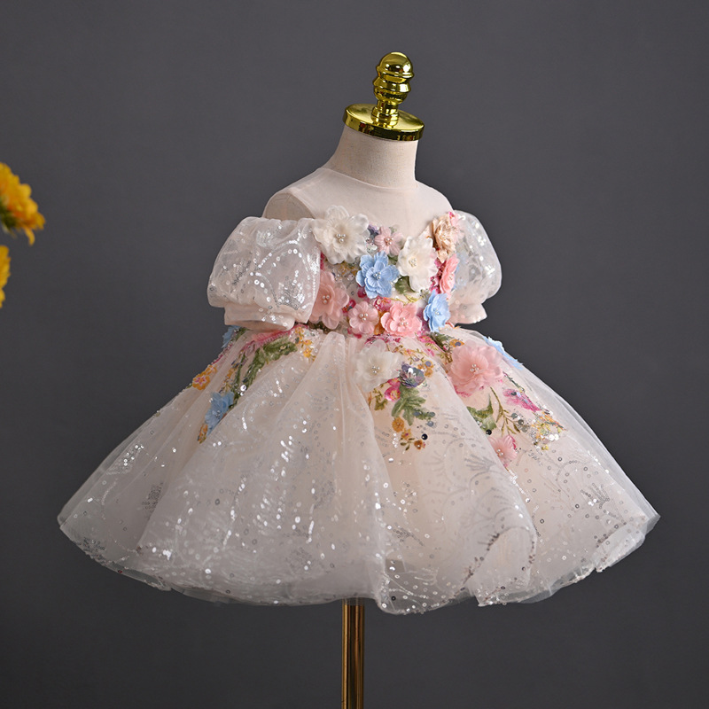 Robe de princesse fée des fleurs pour anniversaire et fête_voghion.com