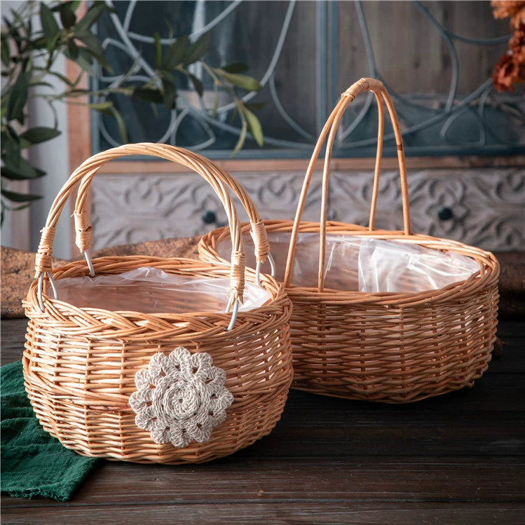 Новая ручная плетеная корзина из ивы