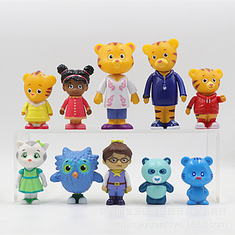 10 Daniel Tiger's Friends and Neighbors Doll Figures, Dolls, Gashapon Dolls, Model Ornaments