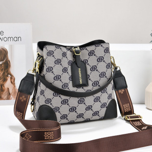 New Printed Large Capacity Bucket Bag Cross-border All-match Atmospheric Handbag Retro Light Luxury Shoulder Crossbody Bag Wholesale