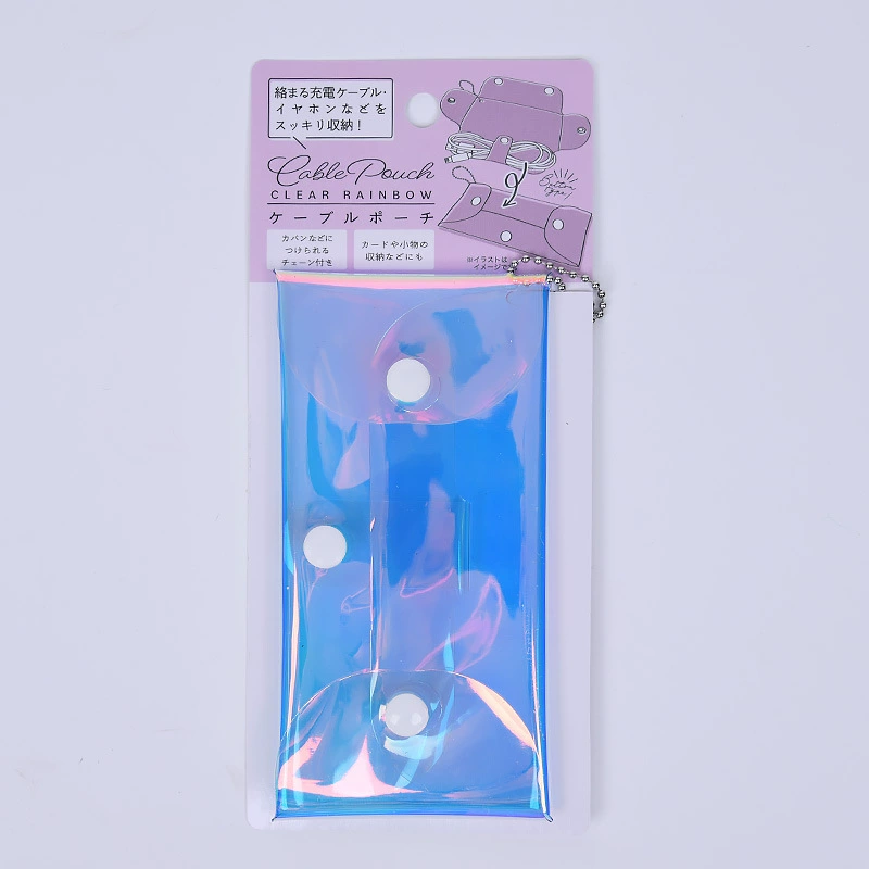 Сумка с пуговицами из ПВХ Волшебная цветная сумка с защелкой для макияжа кисть для губной помады косметика канцелярские принадлежности прозрачная дорожная удобная сумка для хранения