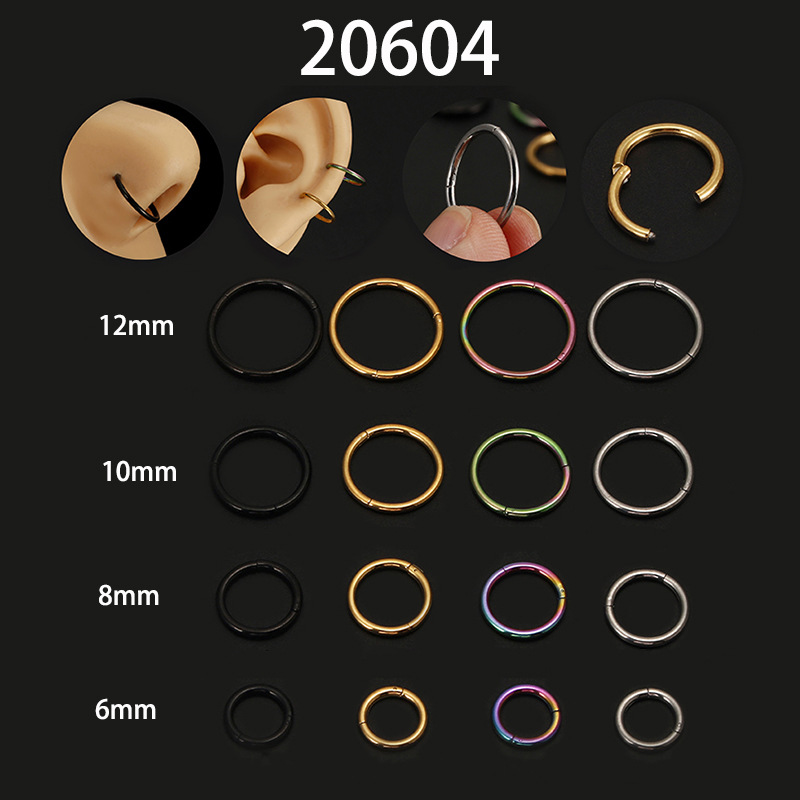 Simple Style Circle Stainless Steel Plating Nose Ring display picture 5