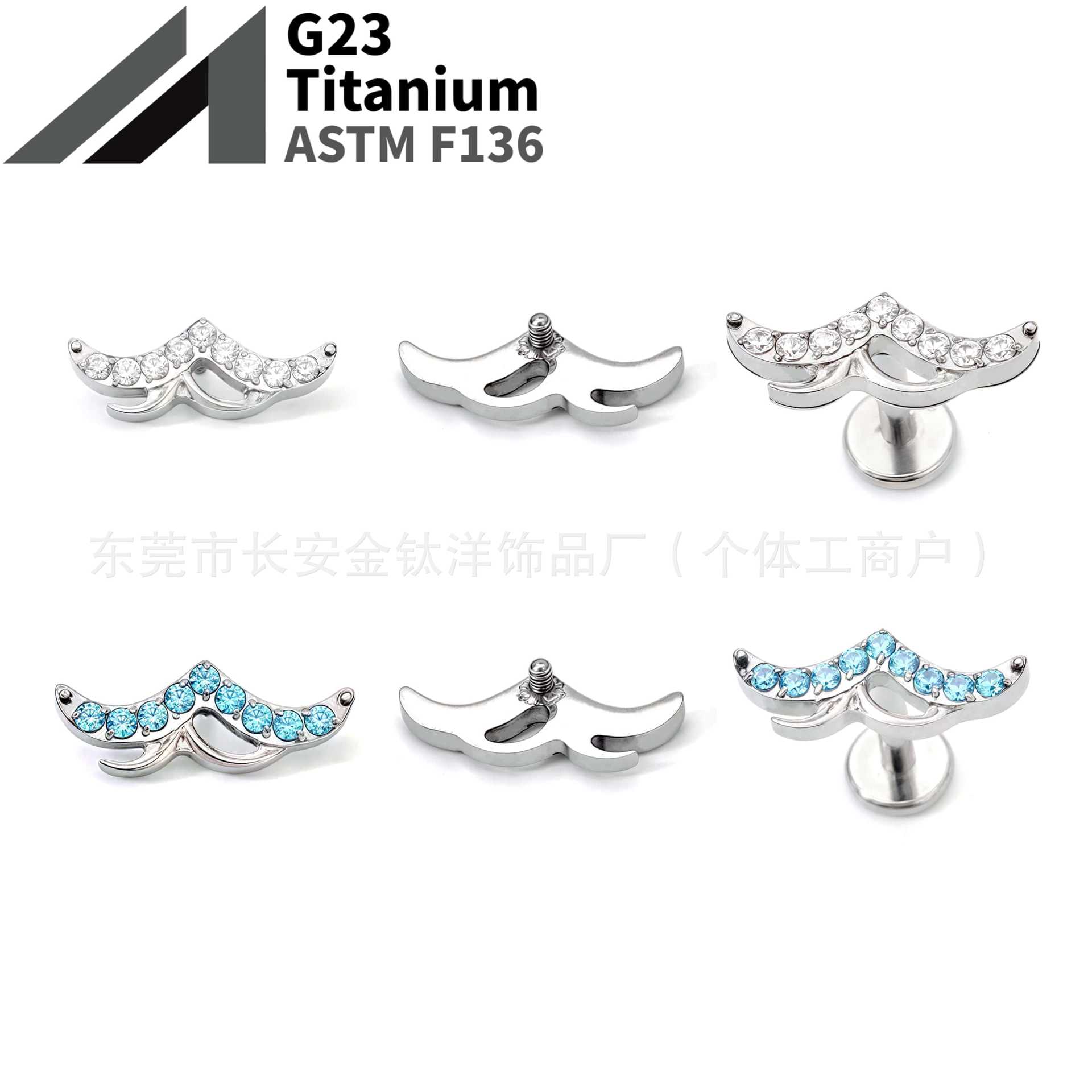 16G labret stud size and finish detail