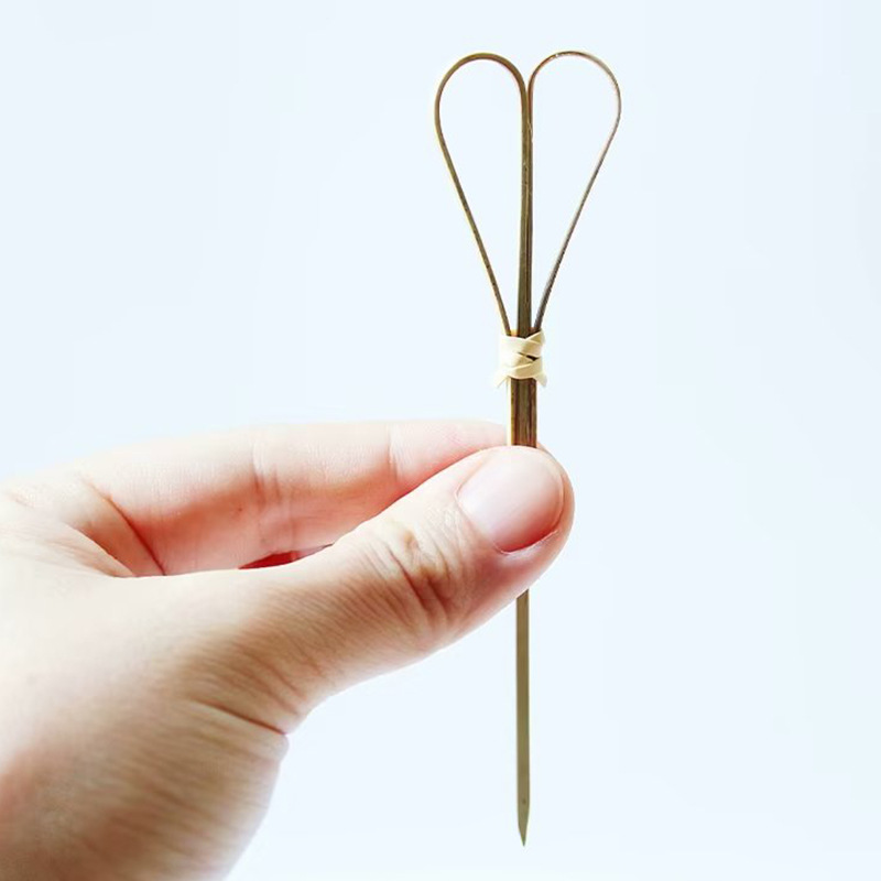 Tijeras cuerda 100 unids/pack desechable palo de bambú amor lujo clásico cóctel bar fruta palillo al por mayor