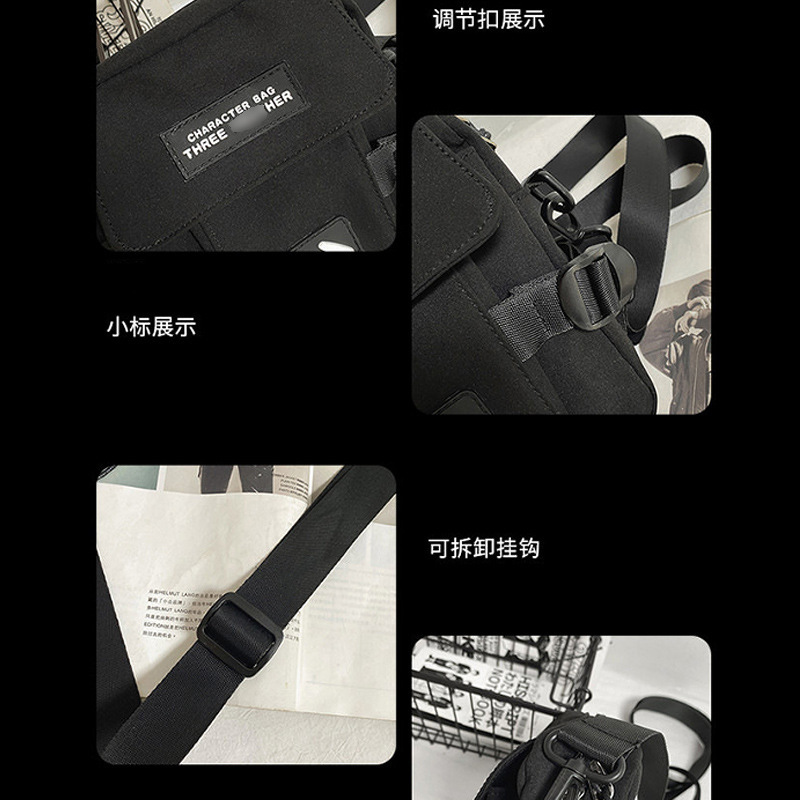 Nueva marca de moda bolsa de mensajero de los hombres de moda japonesa de la calle fresco de los hombres y de las mujeres bolsa de teléfono móvil ropa de trabajo estilo estudiante de hombro bolsa de mensajero