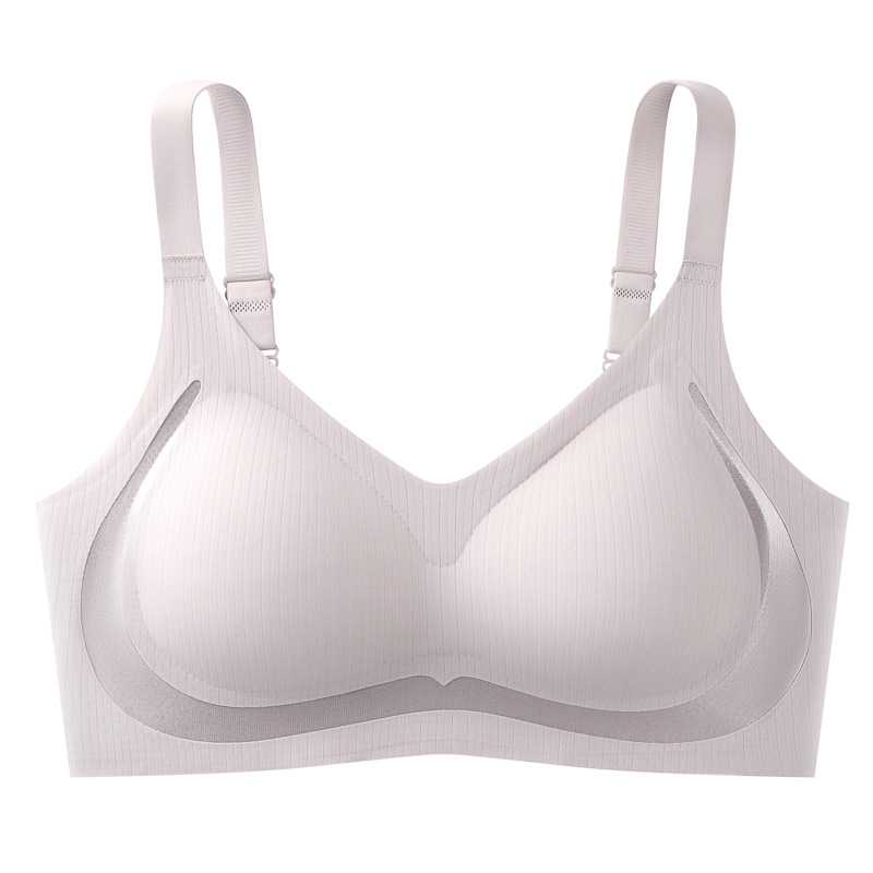 Ropa interior con botones después del levantamiento sin costuras, anti-caída, chaleco de copa fija con espalda hermosa, soporte suave, sujetador trasero de tres pechos