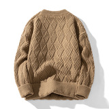 2026秋季男青少年圆领长袖宽松罗纹底摆针织衫运动风格透气，男装针织衫/毛衣，星座614