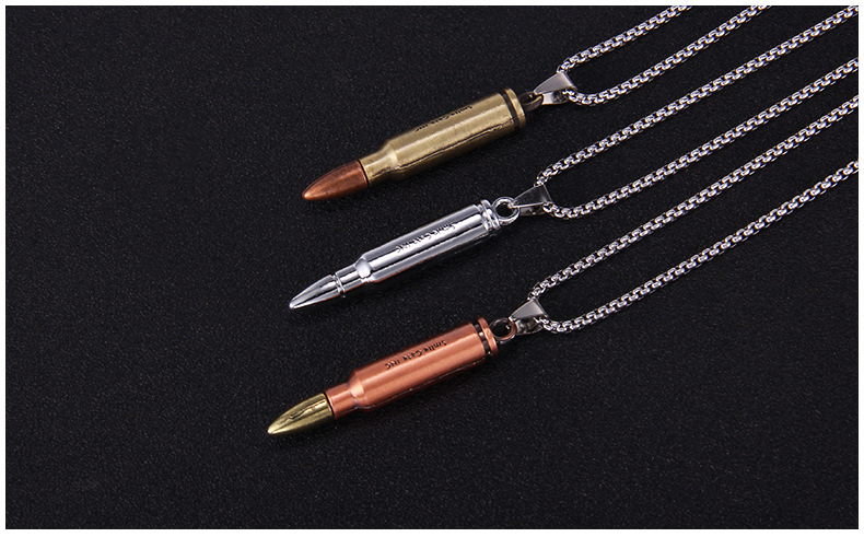 Punk Bullet Stainless Steel Alloy Plating Men'S Pendant Necklace display picture 2