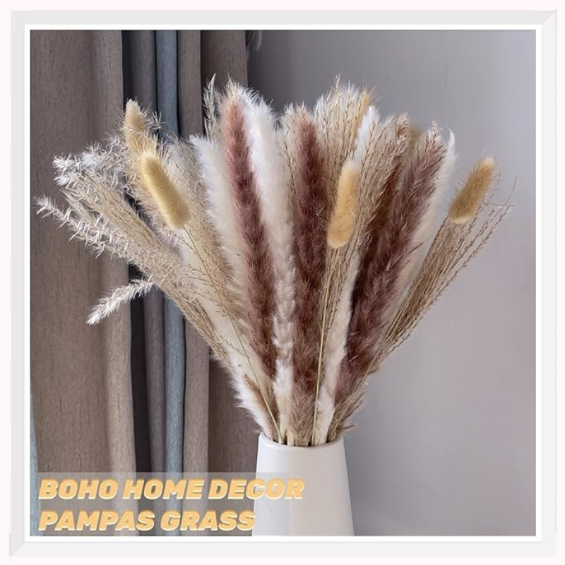 Ramo de caña de flores secas de Amazon, batidor de hierba de cola de conejo, ramo de flores secas de Yunnan, decoración de muebles al por mayor