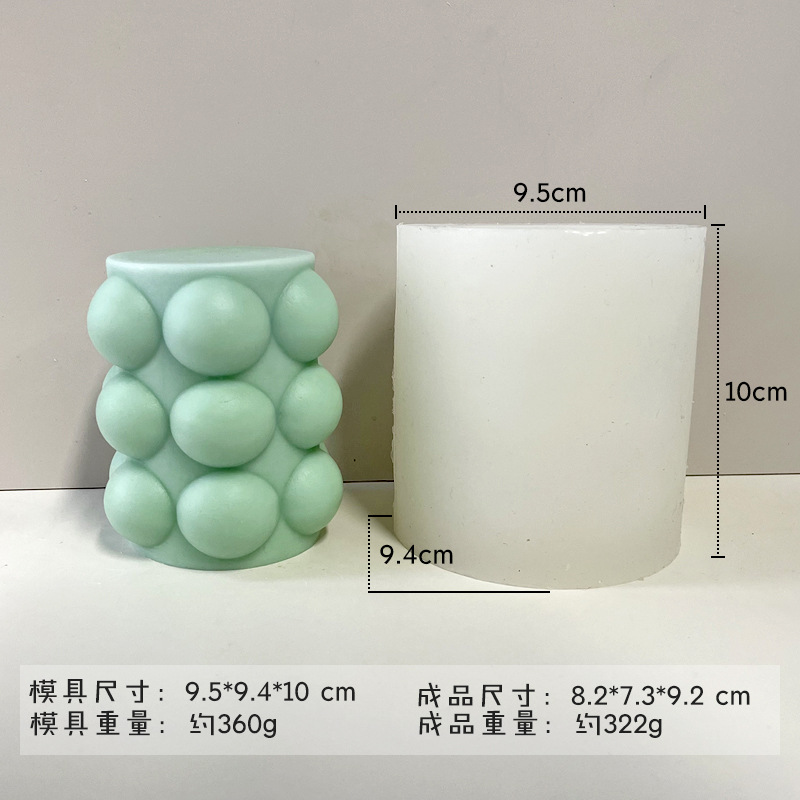 Jiahuimei DIY geométrica silicona vela molde cilíndrico jabón hecho a mano fragante piedra yeso decoración abrasivo herramienta