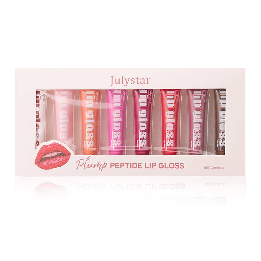 Julystar Fruit-Flavored Long-lasting Moisturizing Lip Gloss, Lustrous and Transparent 8-piece set, Lip Moisturizing Cream, Wholesale Lip makeup undefined