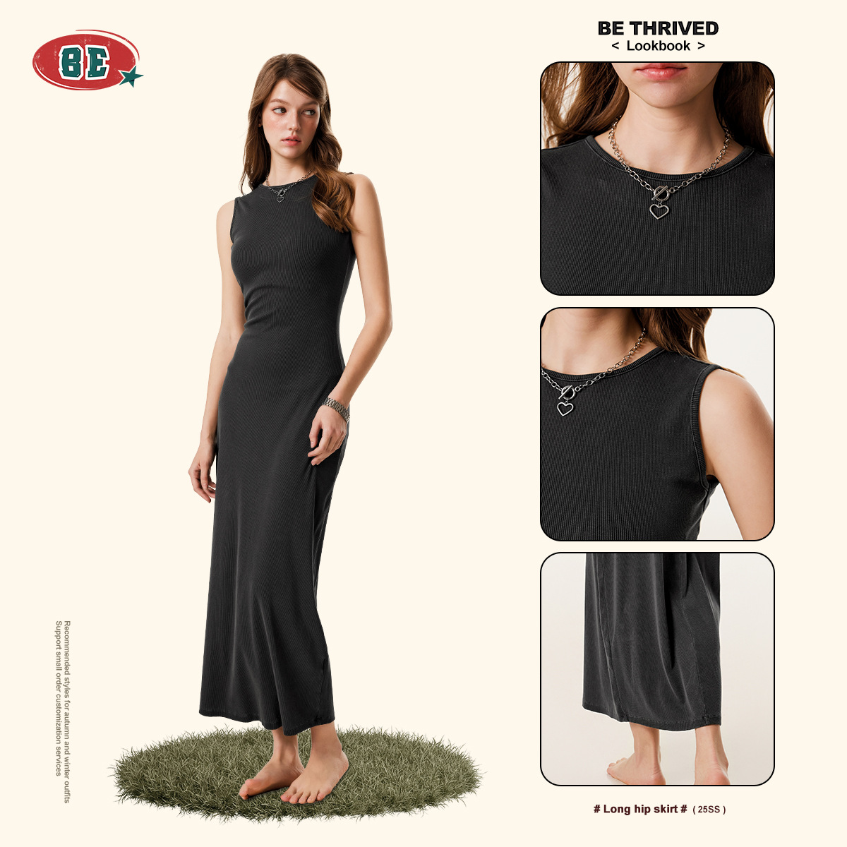 Ropa de Mujer BE, Verano 2025, Estilo Europeo y Americano, Sexy y Maduro, Top sin Mangas, Vestido de Punto Entallado de Alta Gama, Vestido Largo para Mujer image 3