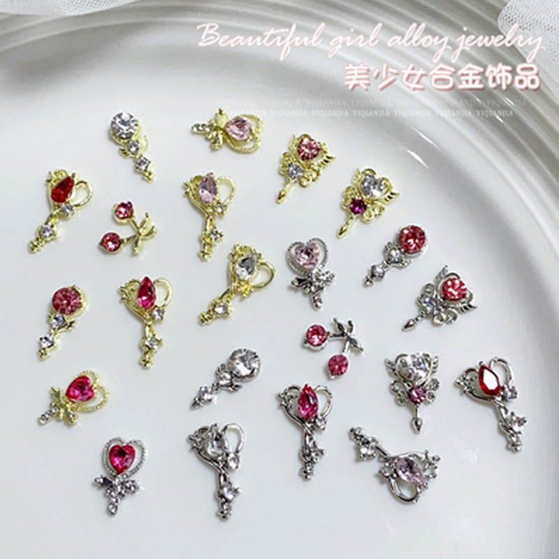 Internet celebridad nuevo japonés palo mágico Guerrero chica bonita Super Flash serie joyería de uñas de diamante decoración de uñas clave