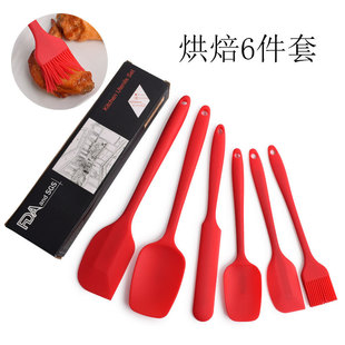All-inclusive silicone scraper 6 pieces suit scraper silicone brush cake spatula baking scraper tool suit
