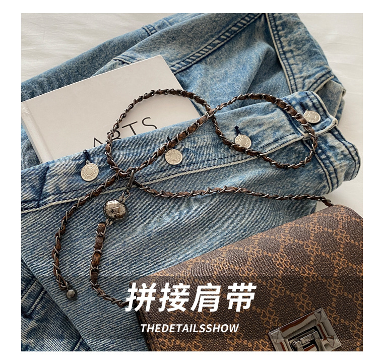 Cross-border women's bag 2024 New leopard print underarm bag, Korean style fashionable and trendy chain single-shoulder bag, riveted crossbody bag undefined