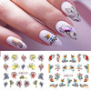 Nail stickers, fake nails, line plant lamp for nails, suitable for import, new collection, flowered