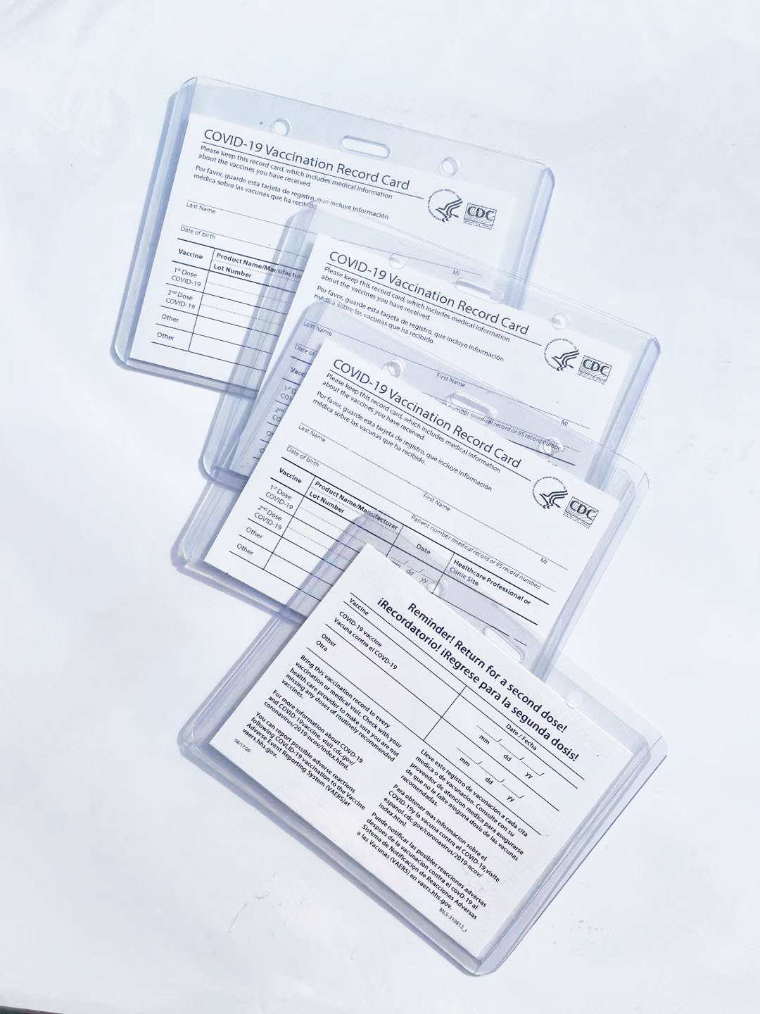 疫苗接種記錄卡套疫苗硬膠卡套廠家現貨 CDC Vaccination Card