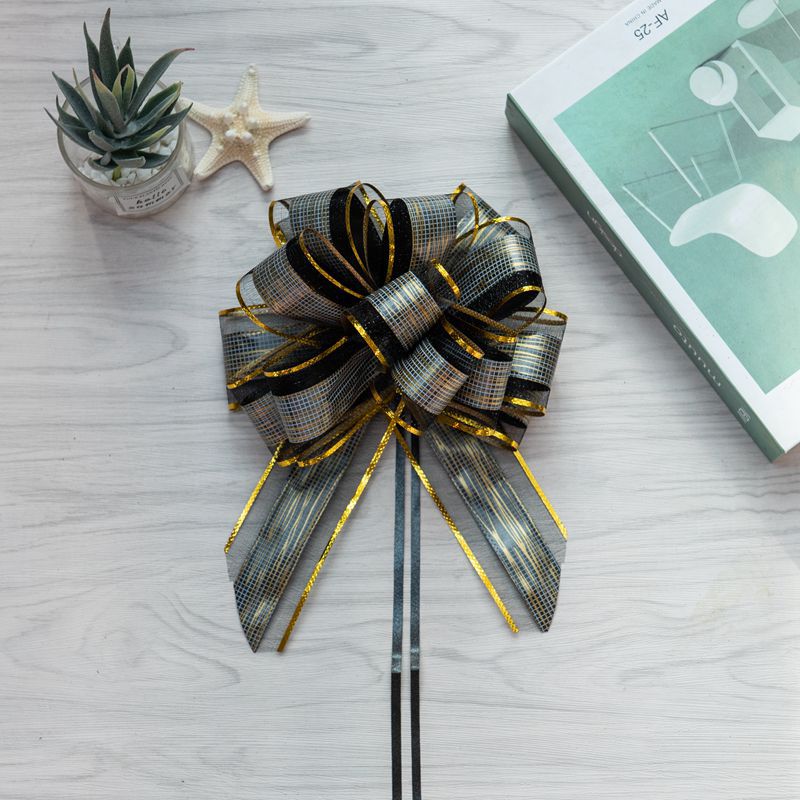 Fábrica directa 50 nuevo hilo de nieve corteza estriado flor de Navidad embalaje de regalos de Hong Kong mano flor perezosa nudo