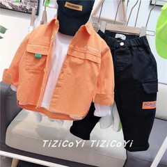 2022男童韓版長袖襯衣童裝兒童襯衫小童男女寶寶襯衣外套