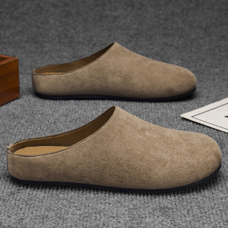 Soft-Soled Mule Slippers For Men, Winter Outdoor Wear, Lazy And Simple Slip-On, Men's Birken-Style Shoes, Covered Toe, H_voghion.com