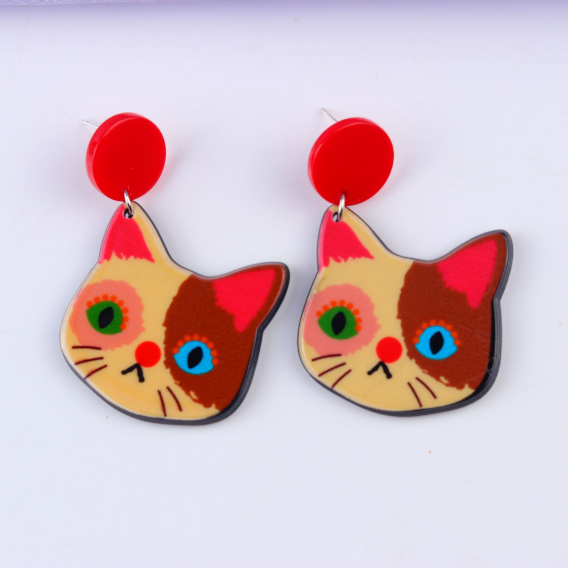 Fashion Cat Arylic Printing Women's Ear Studs 1 Pair display picture 2