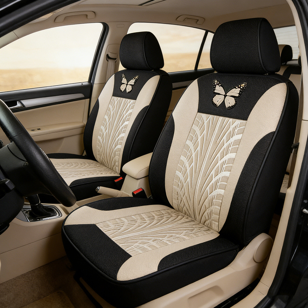 simple mariposa en relieve máquina de proceso cojín de asiento de automóvil suave y cómodo cubierta de asiento de automóvil general de cuatro estaciones