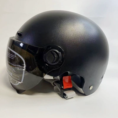 Motosiklet kaskı (dəbilqə) Men and Women, Sun Protection Safety - 3c-matte-black-transparent-short-lenses