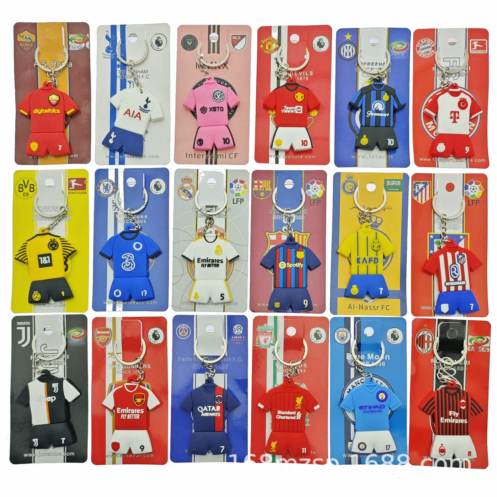 Реал Мадрид, Барселона, Ливерпуль, Интер, Париж, Месим, ПВХ, Крио, звезда, футболка, брелок
