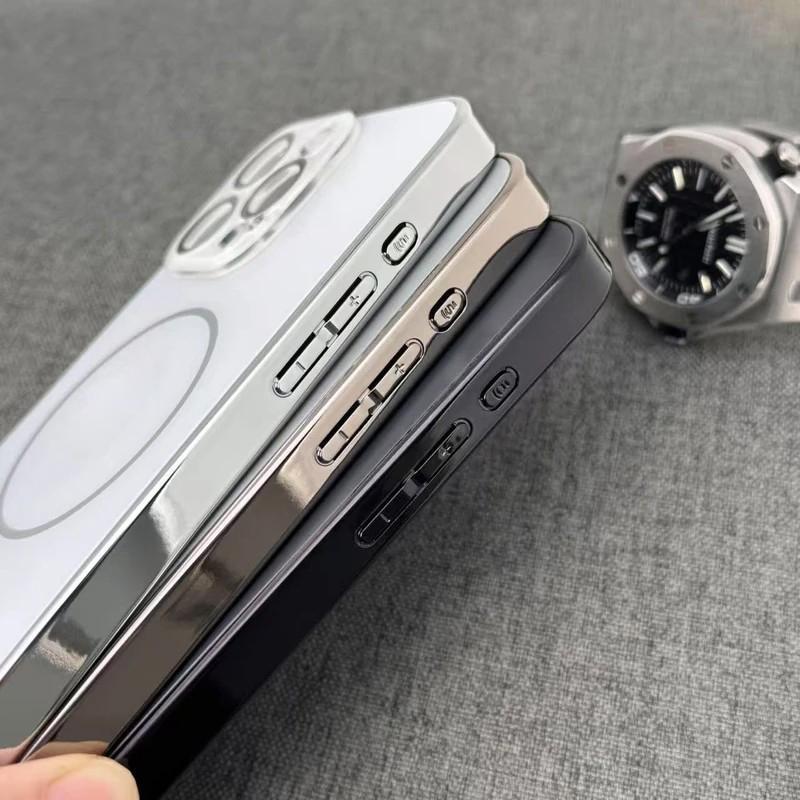 Suitable IPhone 17 Pro Max Phone Case, High-end Electroplated Matte Fine Ring Magnetic Suction Protective Cover For_voghion.com