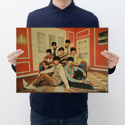 【F159】时代少年团复古牛皮纸海报学校文具店地摊周边产品