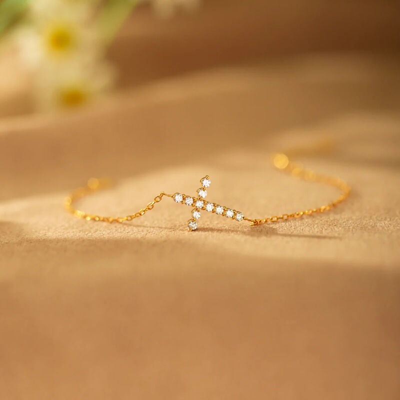 Amazon cross-border hot sale s925 sterling silver cross bracelet women's simple fashion ins European and American style bracelet foreign trade