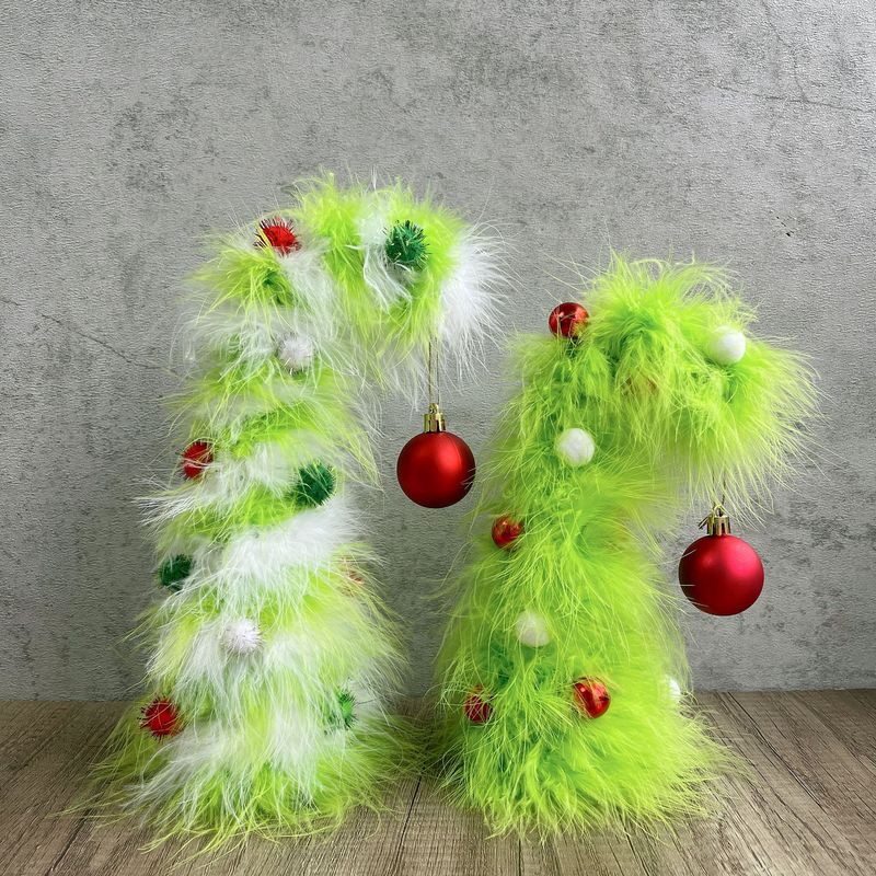 新しいクリスマスフェザークリスマスツリーオーナメントクロスボーダークリスマステーブル暖炉シーンアレンジメント装飾|undefined