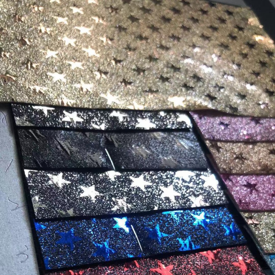 五角星格利特金闪粉贴膜 PU皮革 箱包手袋电子手机壳人造革 现货