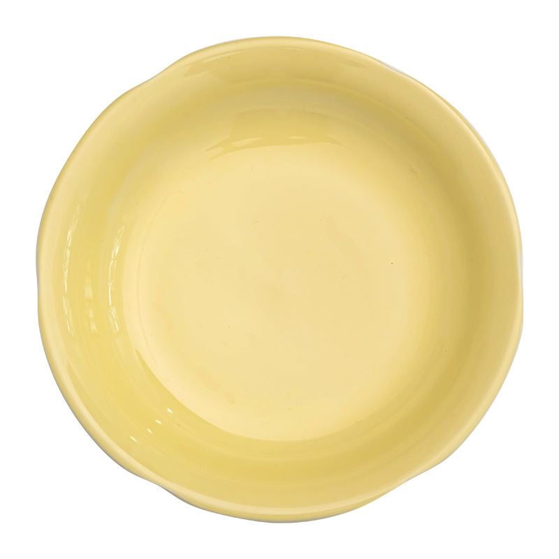 Color sólido simple plato de postre de cerámica estilo crema creativa plato de ensalada hogar plato de cena personalizado plato de aperitivos celebridad de Internet mismo estilo