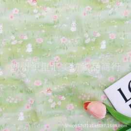 40支全棉数码直喷印花面料春天可爱卡通风睡衣家居服手提袋化妆包