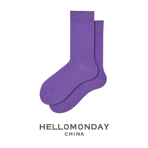 34012 Zhuji socks solid color dopamine socks men's stockings medium tube ins trendy college style Japanese retro women