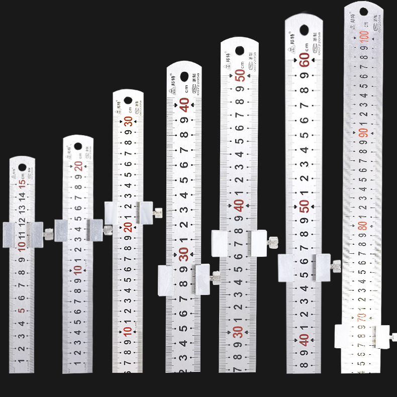加厚钢板尺定位块限位尺定位器不锈钢直尺刻度尺木工公英制挡尺