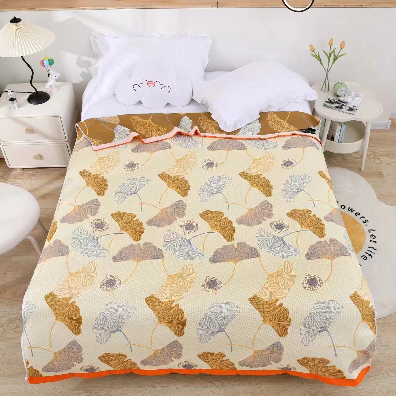 Ginkgo leaf cover blanket a piece / 150*200CM