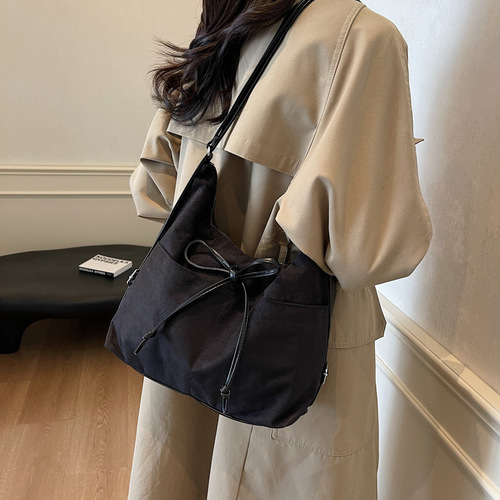 New retro shoulder bag women's 2024 autumn and winter fashionable multi-purpose backpack all-match large-capacity tote bag