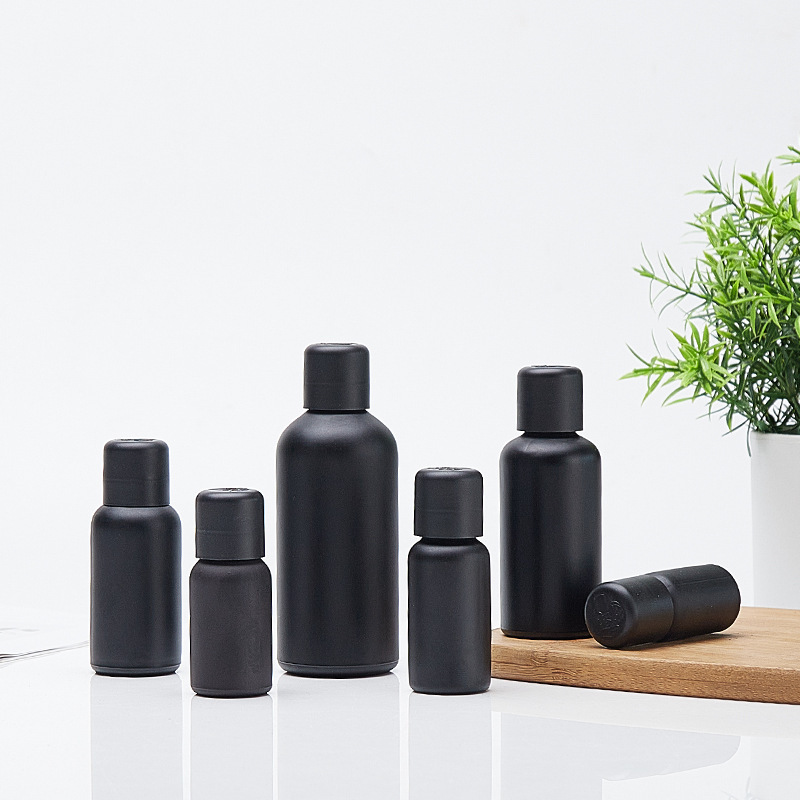 スポット30mlエッセンシャルオイルボトル黒色ガラス防犯圧旋キャップ化粧品サンプル分注ガラス瓶原液ボトル|undefined