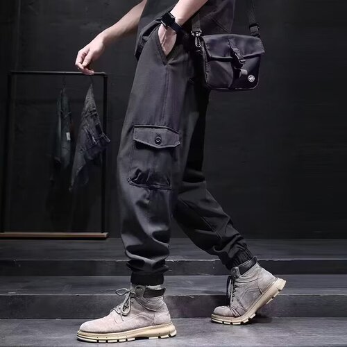Summer 2024 New Arrival Men's Drawstring Harem Work Pants, Plus-Size Men's Casual Cargo Trousers, Sports Pants